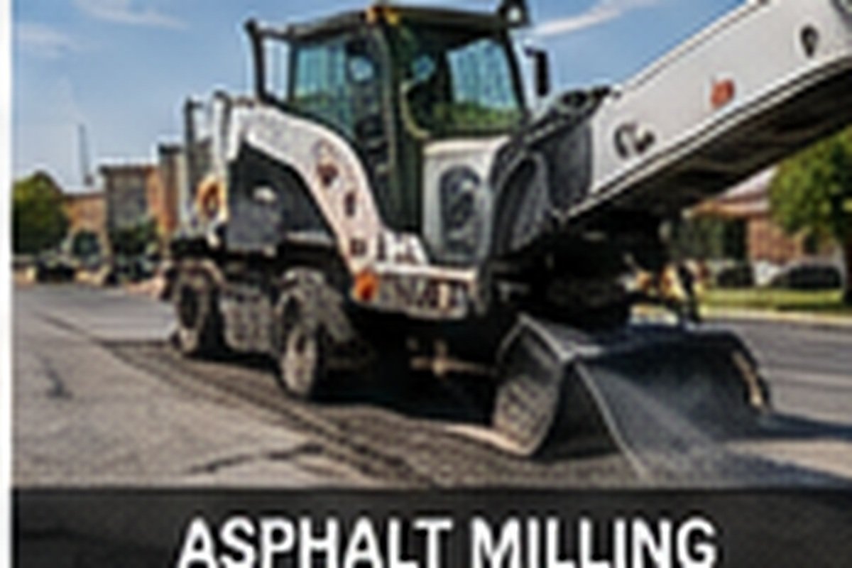 Asphalt milling equipment preparing a Wichita commercial lot for resurfacing